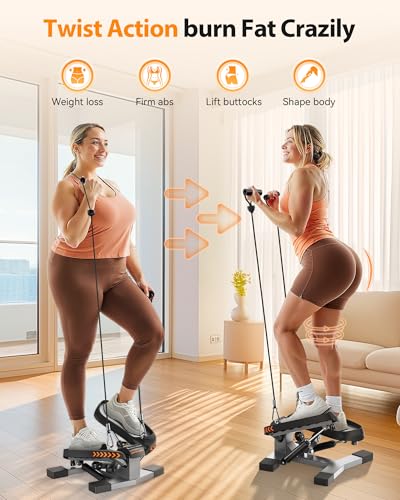 Sportsroyals Stair Stepper with Resistance Bands - 330lbs Capacity